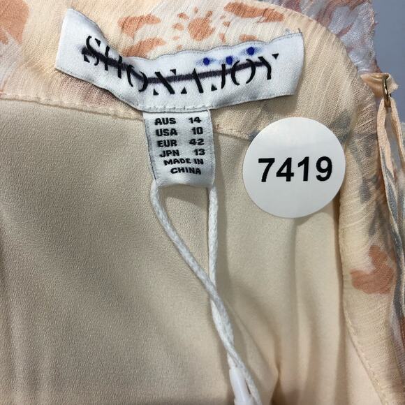 Shona Joy Faye Cross Front Midi Dress in Viscose Blush Size  US 10 - Picture 8 of 8